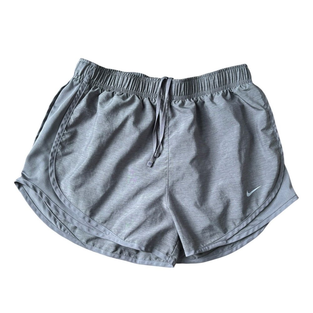 Nike Women's Tempo Dri-Fit Running Shorts, Gray Sz M Pull on Drawstring Active